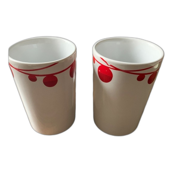 SALE! Starbucks 2012 Holiday Mug Set of Two - White with Red Bulb Garland - Picture 3 of 8